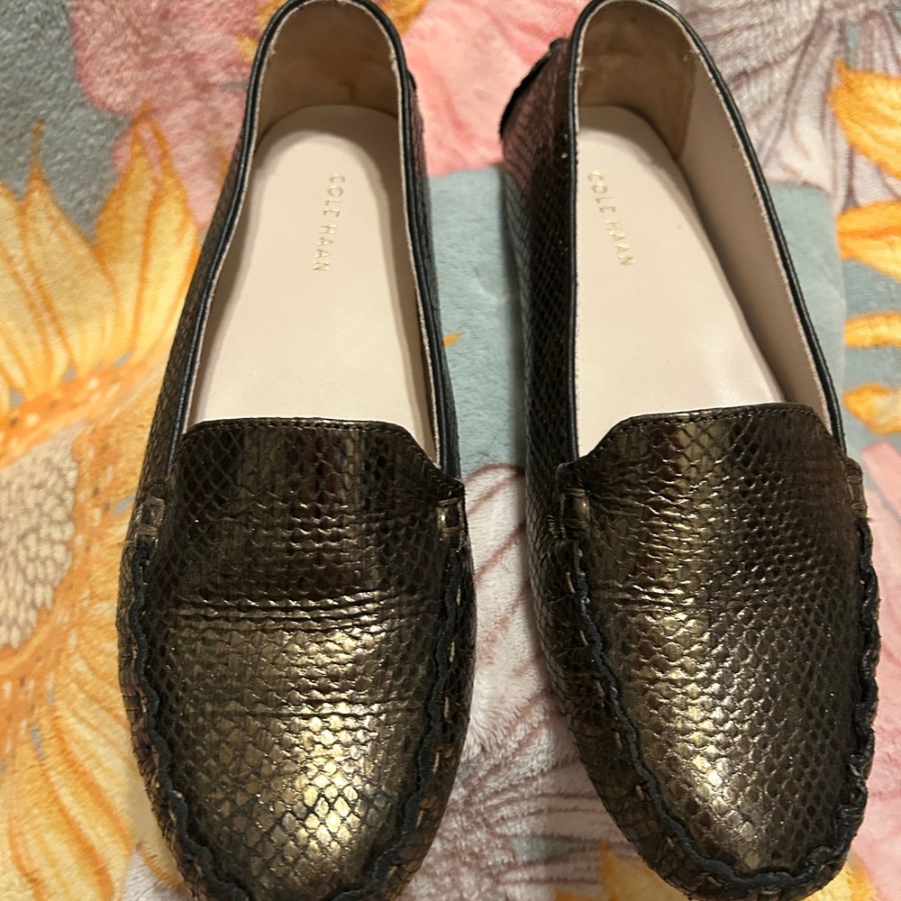 Cole Haan pewter snake skin